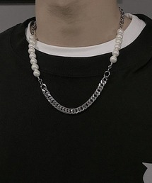 チェーン×パールネックレス