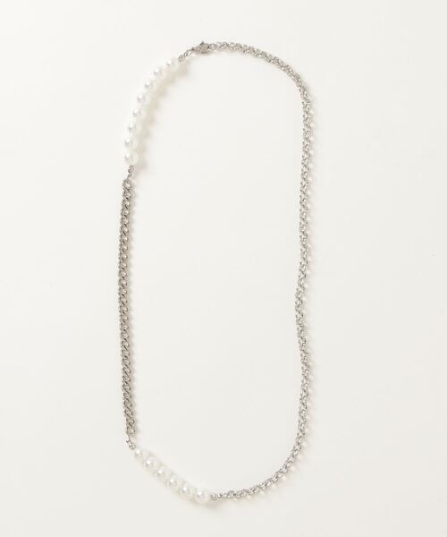 CORPUS TOKYO（コーパス トーキョー）の「チェーン×パールネックレス（ネックレス・メンズ・シルバー・FREE）」の3枚目の写真