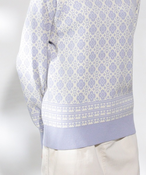 Honeys（ハニーズ）の「花柄ジャカード編ニット（ニット/セーター・レディース・ブルー系その他/ピンク系その他/ベージュ系その他・L/S/M）」の8枚目の写真