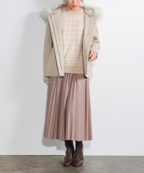 Honeys（ハニーズ）の「花柄ジャカード編ニット（ニット/セーター・レディース・ブルー系その他/ピンク系その他/ベージュ系その他・L/S/M）」の14枚目の写真