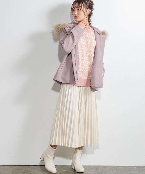 Honeys（ハニーズ）の「花柄ジャカード編ニット（ニット/セーター・レディース・ブルー系その他/ピンク系その他/ベージュ系その他・L/S/M）」の17枚目の写真