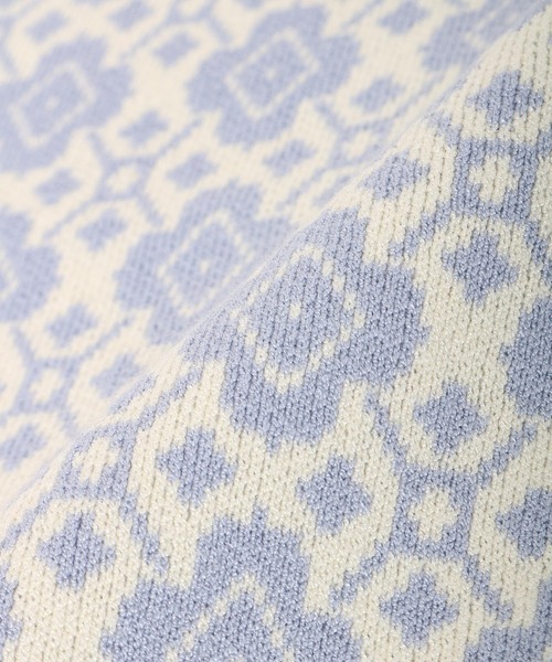 Honeys（ハニーズ）の「花柄ジャカード編ニット（ニット/セーター・レディース・ブルー系その他/ピンク系その他/ベージュ系その他・L/S/M）」の9枚目の写真