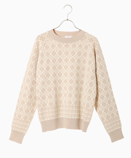 Honeys（ハニーズ）の「花柄ジャカード編ニット（ニット/セーター・レディース・ブルー系その他/ピンク系その他/ベージュ系その他・L/S/M）」の19枚目の写真