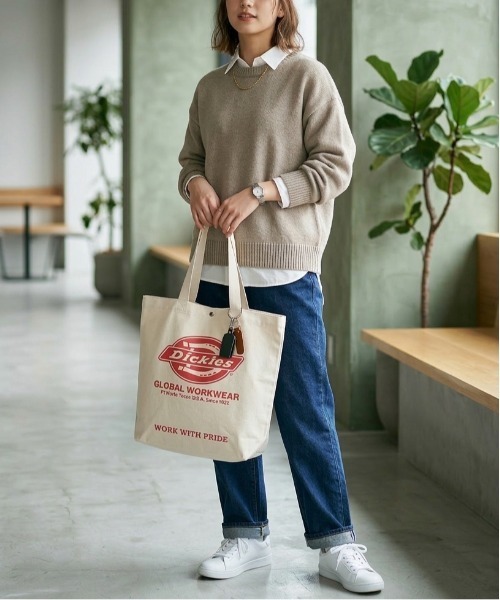 Dickies(ディッキーズ)の「【DICKIES/ディッキーズ】ロゴアートワークプリント キャンバストートバッグ(トートバッグ・レディース・ホワイト/ブラック/ネイビー/レッド・F)」の14枚目の写真