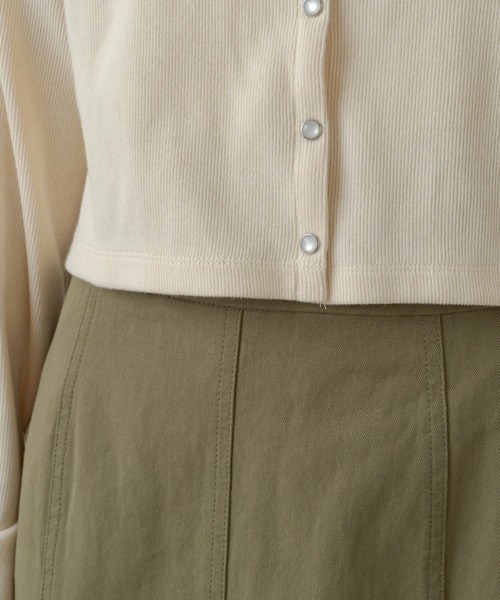 Kastane（カスタネ）の「テレコカットリブチビカーディガン（カーディガン/ボレロ・レディース・スカイブルー/ブラック/ブラウン/アイボリー/グリーン・FREE）」の11枚目の写真