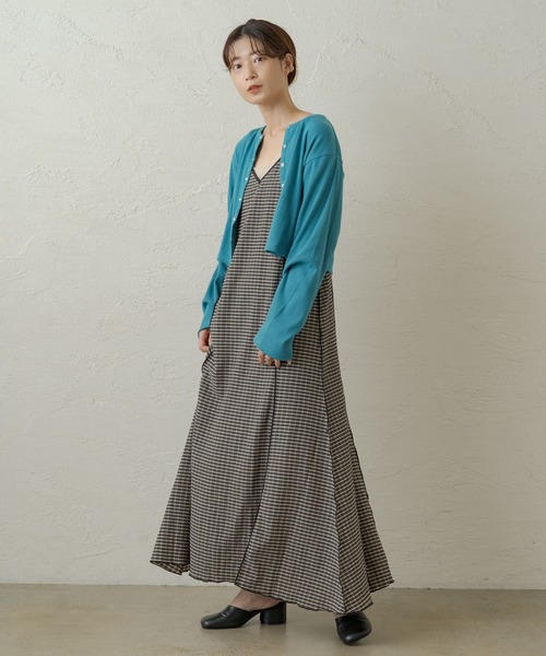 Kastane（カスタネ）の「テレコカットリブチビカーディガン（カーディガン/ボレロ・レディース・スカイブルー/ブラック/ブラウン/アイボリー/グリーン・FREE）」の13枚目の写真