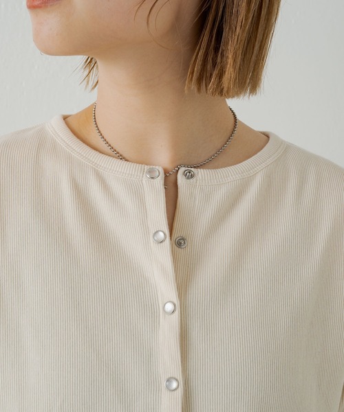 Kastane（カスタネ）の「テレコカットリブチビカーディガン（カーディガン/ボレロ・レディース・スカイブルー/ブラック/ブラウン/アイボリー/グリーン・FREE）」の22枚目の写真