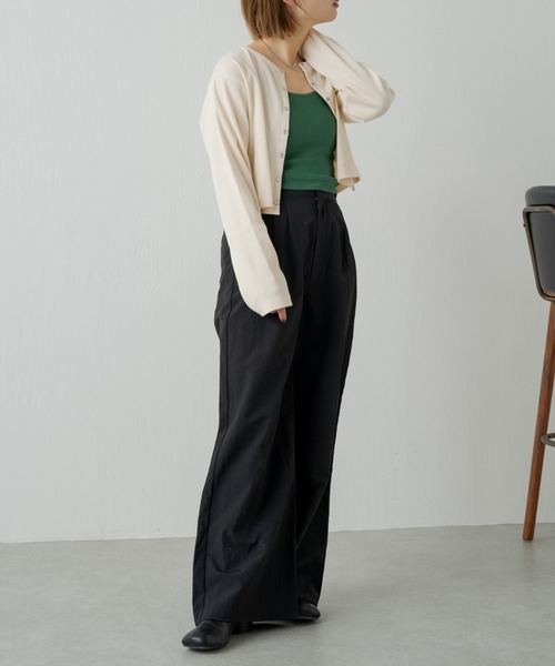 Kastane（カスタネ）の「テレコカットリブチビカーディガン（カーディガン/ボレロ・レディース・スカイブルー/ブラック/ブラウン/アイボリー/グリーン・FREE）」の21枚目の写真