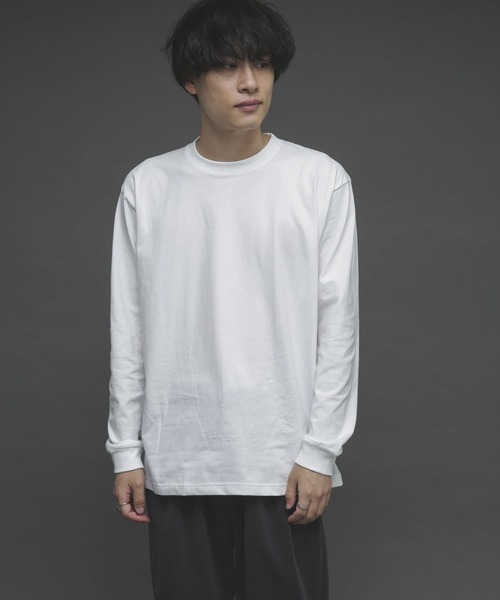 HANES（ヘインズ）の「Hanes　BEEFY LONG SLEEVE T-SHIRT（Tシャツ/カットソー・メンズ・ホワイト・MEDIUM/LARGE/X-LARGE）」の2枚目の写真