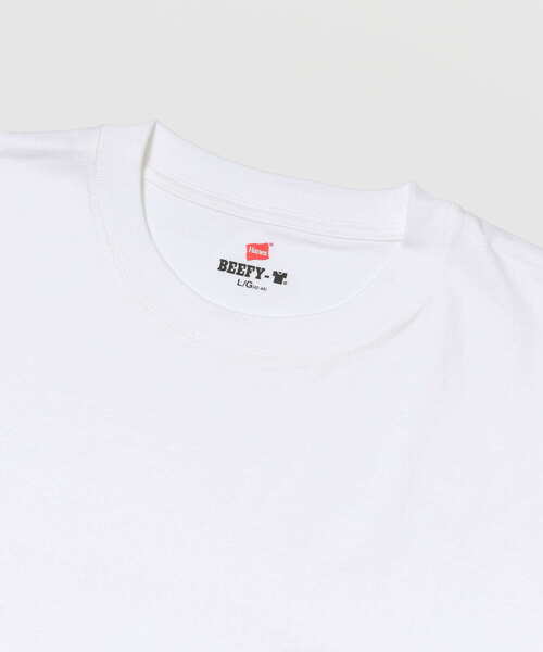 HANES（ヘインズ）の「Hanes　BEEFY LONG SLEEVE T-SHIRT（Tシャツ/カットソー・メンズ・ホワイト・MEDIUM/LARGE/X-LARGE）」の8枚目の写真