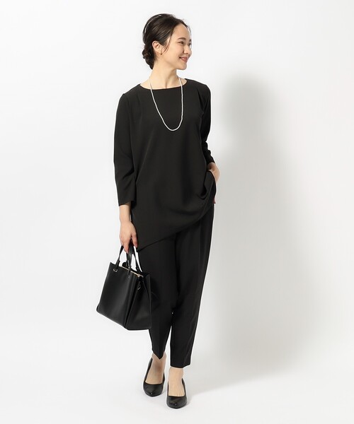 SHOO・LA・RUE（シューラルー）の「◆【S-3L】ダブルクロスチュニック（チュニック・レディース・ブラック系1/ベージュ系その他5・01/02/03/04/05）」の7枚目の写真