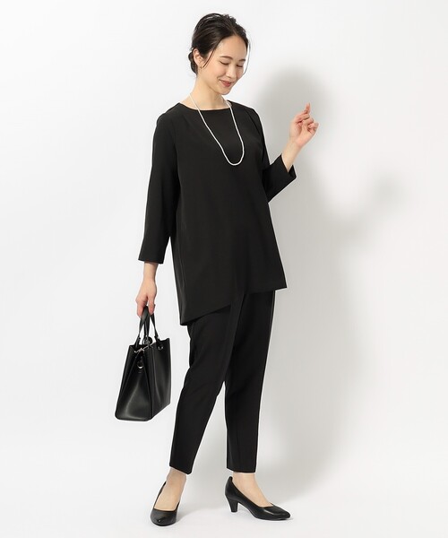 SHOO・LA・RUE（シューラルー）の「◆【S-3L】ダブルクロスチュニック（チュニック・レディース・ブラック系1/ベージュ系その他5・01/02/03/04/05）」の4枚目の写真