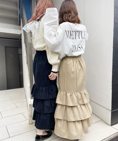 フリルティアードロングスカート（スカート）｜one after another NICE