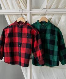 【coen キッズ】ネルチェックバンドカラーシャツ