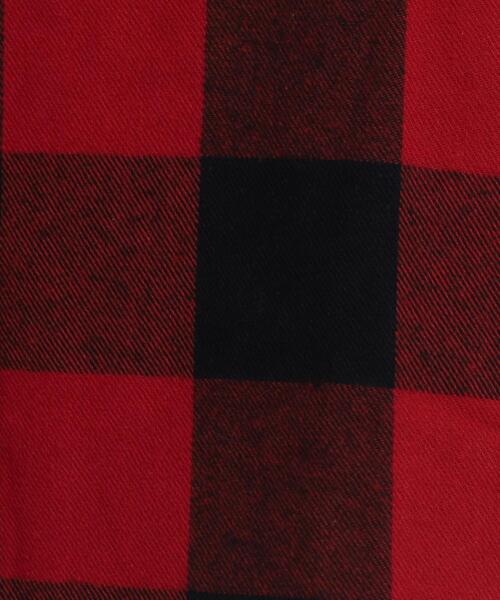 coen（コーエン）の「【coen キッズ】ネルチェックバンドカラーシャツ（シャツ/ブラウス・キッズ・ダークグリーン/レッド・100/110/120/130）」の7枚目の写真