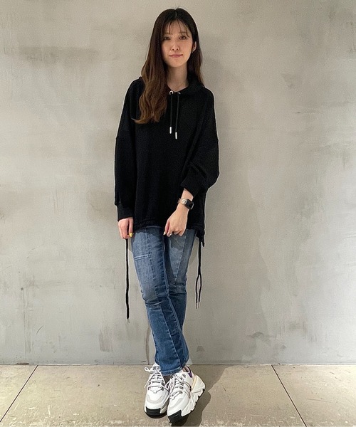 DIESEL（ディーゼル）の「レディース スウェット パーカー ルーズ スーパーリラックス（パーカー・レディース・ブラック/ピンク・MEDIUM/SMALL/X-SMALL/XX-SMALL）」の8枚目の写真