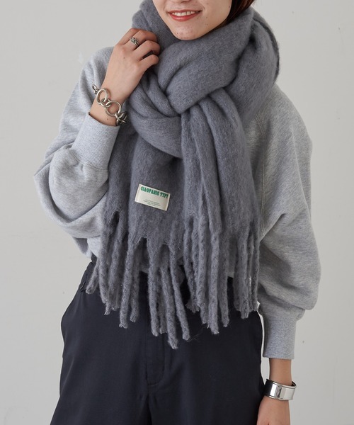 CIAOPANIC TYPY（チャオパニックティピー）の「太フリンジストール（マフラー・レディース・チャコールグレー/ベージュ/ブラウン/オレンジ/アイボリー・ONE SIZE）」の7枚目の写真