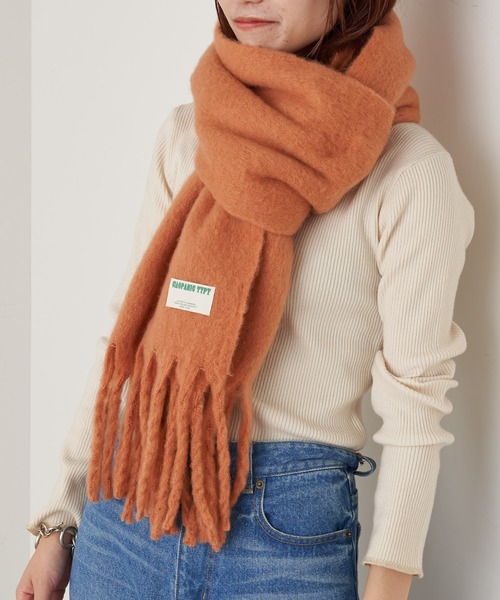 CIAOPANIC TYPY（チャオパニックティピー）の「太フリンジストール（マフラー・レディース・チャコールグレー/ベージュ/ブラウン/オレンジ/アイボリー・ONE SIZE）」の10枚目の写真