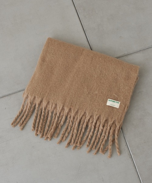 CIAOPANIC TYPY（チャオパニックティピー）の「太フリンジストール（マフラー・レディース・チャコールグレー/ベージュ/ブラウン/オレンジ/アイボリー・ONE SIZE）」の14枚目の写真