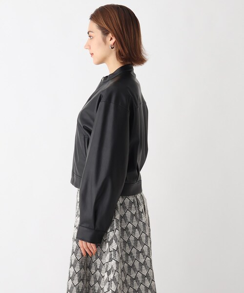 AG by aquagirl（エージーバイアクアガール）の「◆シンセティックレザーボリュームスリーブジャケット【WEB限定サイズ】（ライダースジャケット・レディース・ブラック/ナチュラル・40/38/36）」の7枚目の写真