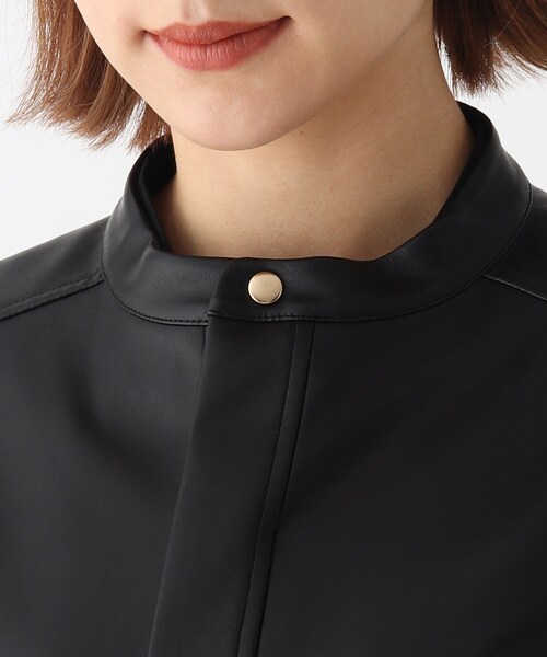 AG by aquagirl（エージーバイアクアガール）の「◆シンセティックレザーボリュームスリーブジャケット【WEB限定サイズ】（ライダースジャケット・レディース・ブラック/ナチュラル・40/38/36）」の9枚目の写真