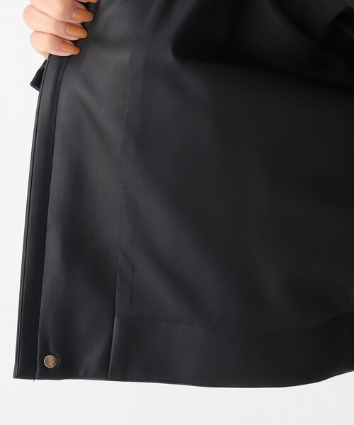 AG by aquagirl（エージーバイアクアガール）の「◆シンセティックレザーボリュームスリーブジャケット【WEB限定サイズ】（ライダースジャケット・レディース・ブラック/ナチュラル・40/38/36）」の12枚目の写真