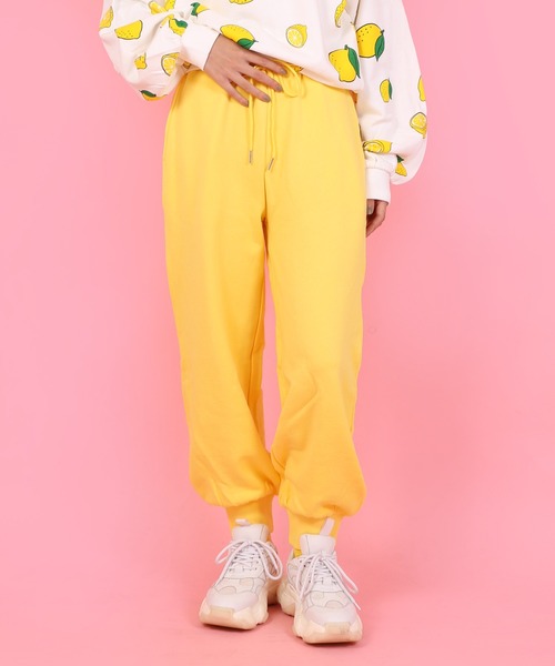 PUNYUS（プニュズ）の「フードサガラ刺繍スウェットパンツ（スウェットパンツ・レディース・グリーン/ホワイト/パープル/イエロー/サックスブルー/ブルー/ブラック/ピンク/オレンジ/レッド/杢グレー・2/3/4/1）」の9枚目の写真