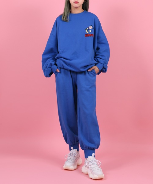 PUNYUS（プニュズ）の「フードサガラ刺繍スウェットパンツ（スウェットパンツ・レディース・グリーン/ホワイト/パープル/イエロー/サックスブルー/ブルー/ブラック/ピンク/オレンジ/レッド/杢グレー・2/3/4/1）」の15枚目の写真