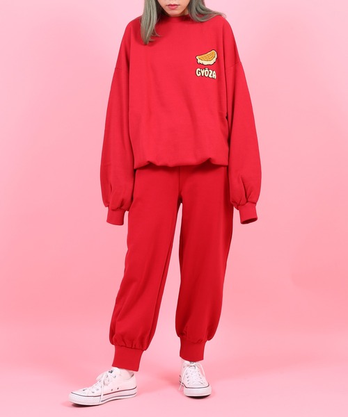 PUNYUS（プニュズ）の「フードサガラ刺繍スウェットパンツ（スウェットパンツ・レディース・グリーン/ホワイト/パープル/イエロー/サックスブルー/ブルー/ブラック/ピンク/オレンジ/レッド/杢グレー・2/3/4/1）」の16枚目の写真