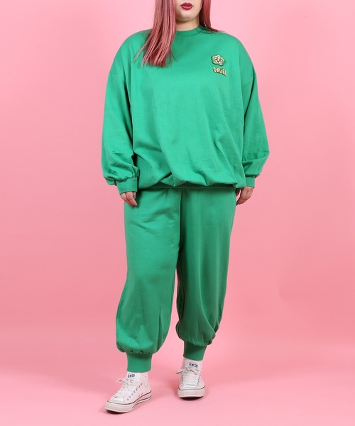 PUNYUS（プニュズ）の「フードサガラ刺繍スウェットパンツ（スウェットパンツ・レディース・グリーン/ホワイト/パープル/イエロー/サックスブルー/ブルー/ブラック/ピンク/オレンジ/レッド/杢グレー・2/3/4/1）」の19枚目の写真