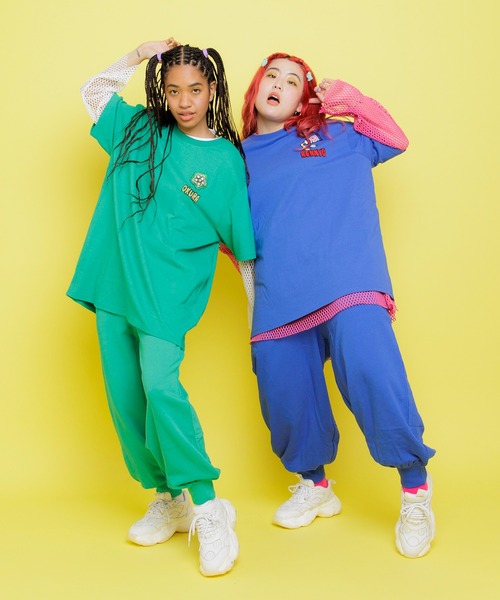 PUNYUS（プニュズ）の「フードサガラ刺繍スウェットパンツ（スウェットパンツ・レディース・グリーン/ホワイト/パープル/イエロー/サックスブルー/ブルー/ブラック/ピンク/オレンジ/レッド/杢グレー・2/3/4/1）」の12枚目の写真