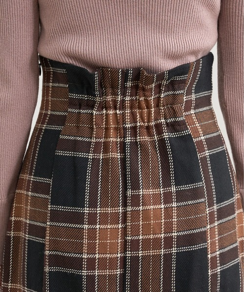 natural couture（ナチュラルクチュール）の「【WEB限定カラー有り】合皮&ビッグチェックハイウエストマーメイドスカートSサイズ（スカート・レディース・ベージュ系/パープル/モカ/ブラウン系・SMALL）」の21枚目の写真