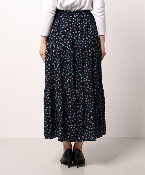 【美品】BEARDSLEY レオパードティアードスカート　ブラック BEARDSLEY（ビアズリー）の「レオパードティアードスカート