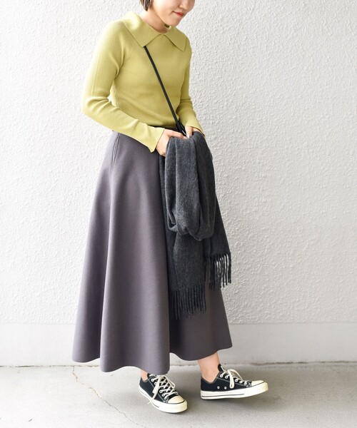 SHIPS(シップス)の「*〈手洗い可能/UVカット〉襟付きリブニット ボーダー/ソリッド◇(ニット/セーター・レディース・ベージュ/ネイビー/オフホワイト/ライトグリーン・ONE SIZE)」の18枚目の写真