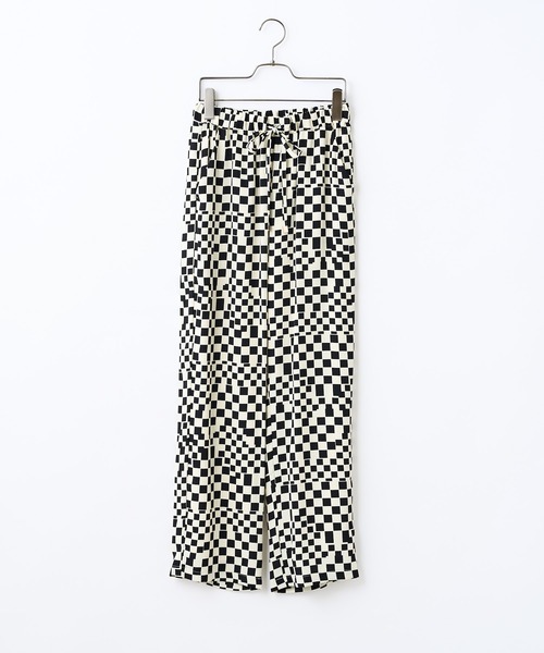 CIAOPANIC（チャオパニック）の「総柄ワイドイージーパンツ（その他パンツ・レディース・ブラック/ベージュ/ブラウン/チェック・FREE）」の5枚目の写真