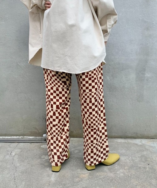 CIAOPANIC（チャオパニック）の「総柄ワイドイージーパンツ（その他パンツ・レディース・ブラック/ベージュ/ブラウン/チェック・FREE）」の20枚目の写真