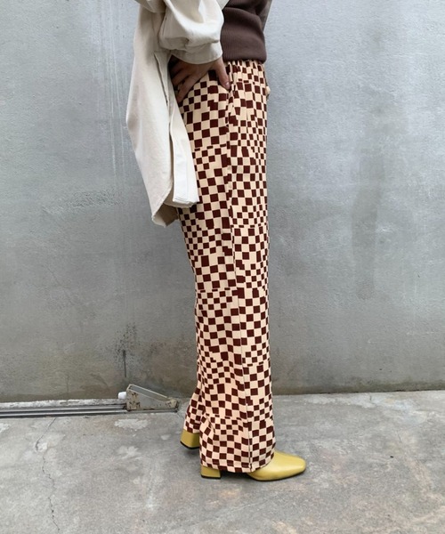 CIAOPANIC（チャオパニック）の「総柄ワイドイージーパンツ（その他パンツ・レディース・ブラック/ベージュ/ブラウン/チェック・FREE）」の21枚目の写真
