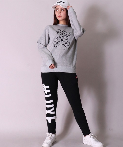 LUXE/R(ラグジュ)の「【ユニセックス】【LUXE/R】モノグラム & くまさん 刺繍 スウェット プルオーバー(RMS)(スウェット・メンズ・ホワイト×ブラック/ブラック×ホワイト/杢グレー・MEDIUM/LARGE)」の18枚目の写真