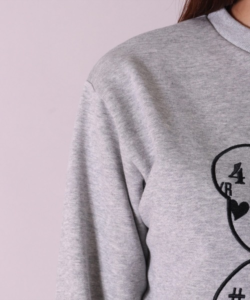 LUXE/R(ラグジュ)の「【ユニセックス】【LUXE/R】モノグラム & くまさん 刺繍 スウェット プルオーバー(RMS)(スウェット・メンズ・ホワイト×ブラック/ブラック×ホワイト/杢グレー・MEDIUM/LARGE)」の14枚目の写真