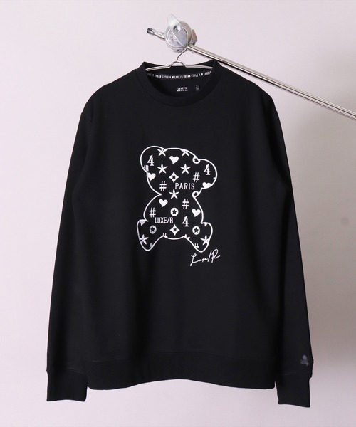 LUXE/R(ラグジュ)の「【ユニセックス】【LUXE/R】モノグラム & くまさん 刺繍 スウェット プルオーバー(RMS)(スウェット・メンズ・ホワイト×ブラック/ブラック×ホワイト/杢グレー・MEDIUM/LARGE)」の20枚目の写真