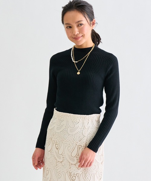 ANAYI（アナイ）の「ウールリブ求心ハイネックプルオーバー（ニット