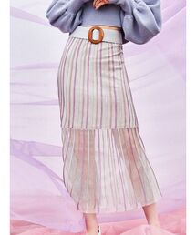 RESEXXY | シースルーストライプマーメイドニットスカート【セットアップ着用可能】(スカート)