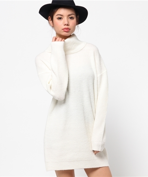 MOUSSY(マウジー)の「Looseturtle OPK(ワンピース・レディース・トップグレー/オフホワイト/ネイビー・FREE)」の1枚目の写真