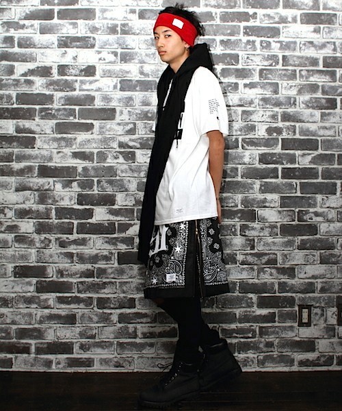 MYE-DO'（マイ・ドゥ）の「バンダナスカート”96”（スカート・メンズ・ホワイト/ブラック・FREE）」の19枚目の写真