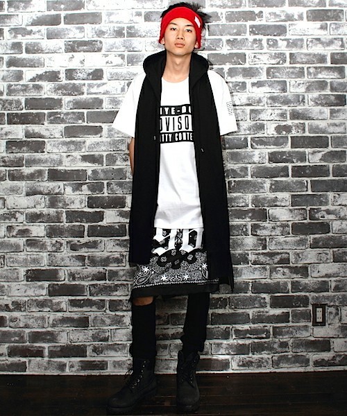 MYE-DO'（マイ・ドゥ）の「バンダナスカート”96”（スカート・メンズ・ホワイト/ブラック・FREE）」の17枚目の写真