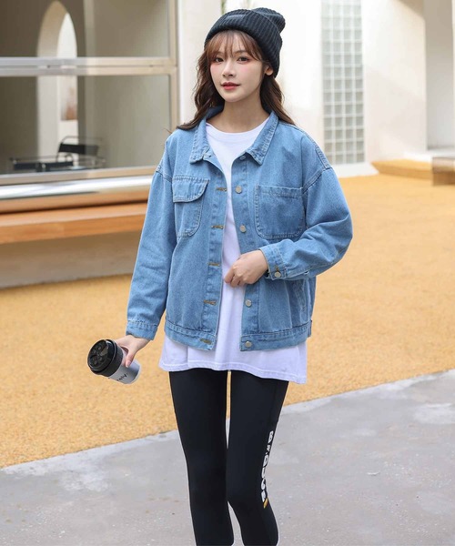 Amulet（アミュレット）の「デニム風ジャケット（デニムジャケット・レディース・ブルー・M/L/XL）」の2枚目の写真