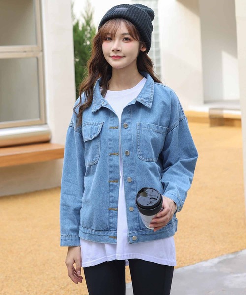 Amulet（アミュレット）の「デニム風ジャケット（デニムジャケット・レディース・ブルー・M/L/XL）」の12枚目の写真