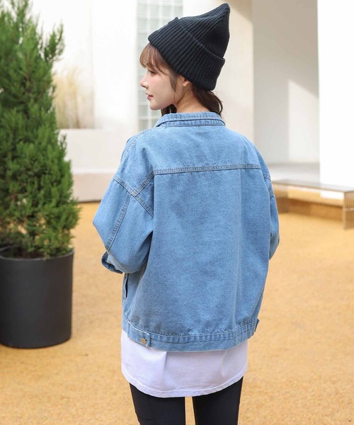Amulet（アミュレット）の「デニム風ジャケット（デニムジャケット・レディース・ブルー・M/L/XL）」の4枚目の写真