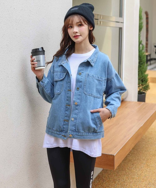 Amulet（アミュレット）の「デニム風ジャケット（デニムジャケット・レディース・ブルー・M/L/XL）」の8枚目の写真