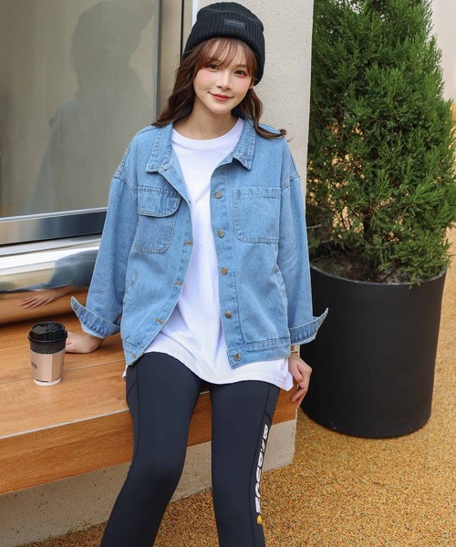 Amulet（アミュレット）の「デニム風ジャケット（デニムジャケット・レディース・ブルー・M/L/XL）」の14枚目の写真